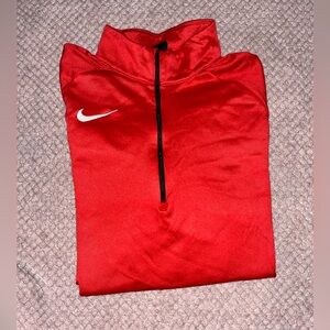 Nike Red and Black Quarter-Zip Top